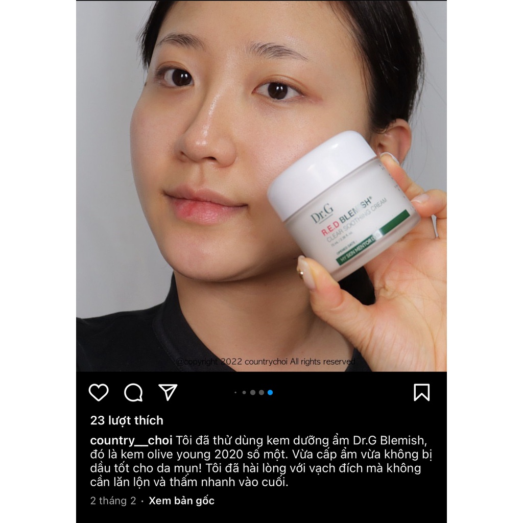 Kem dưỡng ẩm, phục hồi DR.G R.E.D Blemish Clear Soothing Cream