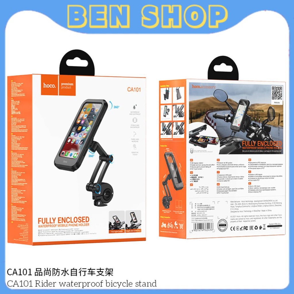 Giá Đỡ Điện Thoại HOCO CA101 Chống Nước Gắn Xe Máy, Xe Đạp Xoay 360 Chống Cướp Cực Chắc Chắn- PHỤ KIỆN BEN