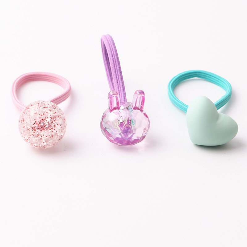 Bộ 3 dây buộc tóc màu đơn giản co giãn dành cho bé gái