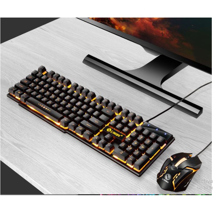 Bàn phím giả cơ và chuột máy tính GTX300 màu ĐEN,TRẮNG dành cho gaming, văn phòng, laptop, bởi sự hiện đại và chất lượng