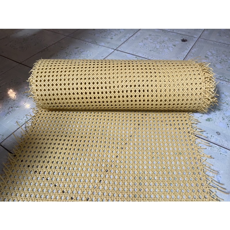 Lưới mây mắt cáo vàng kem khổ 60 hàng xuất dư 120k/m