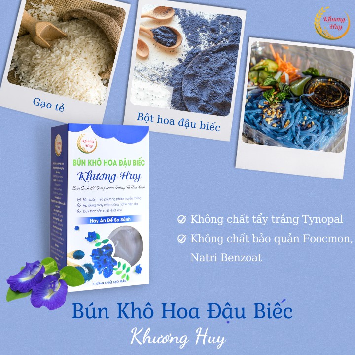 [BÚN SẠCH] Bún Khô Hoa Đậu Biếc Khương Huy -Hộp 300G