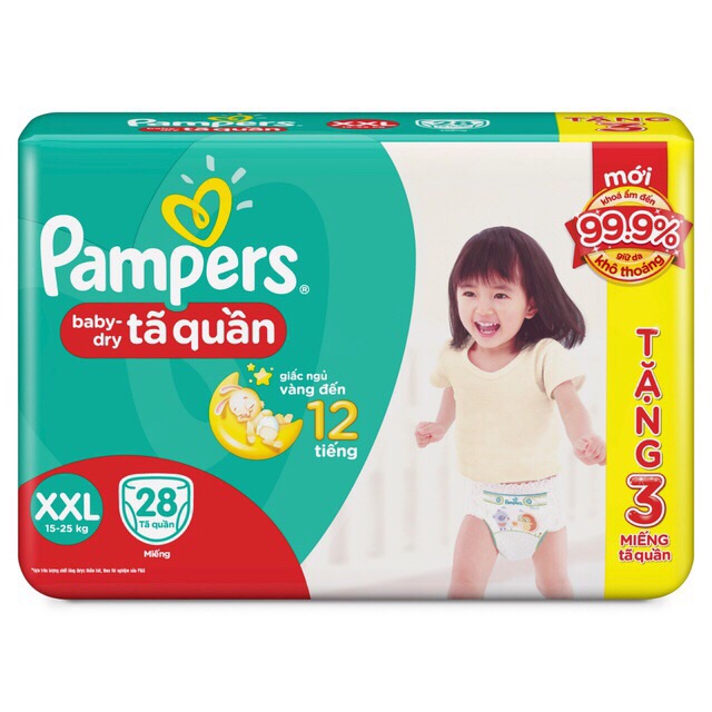 (thêm miếng)Tã Quần Pampers Bịch Tiết Kiệm Đủ Size M40/L36/XL32/XXL28