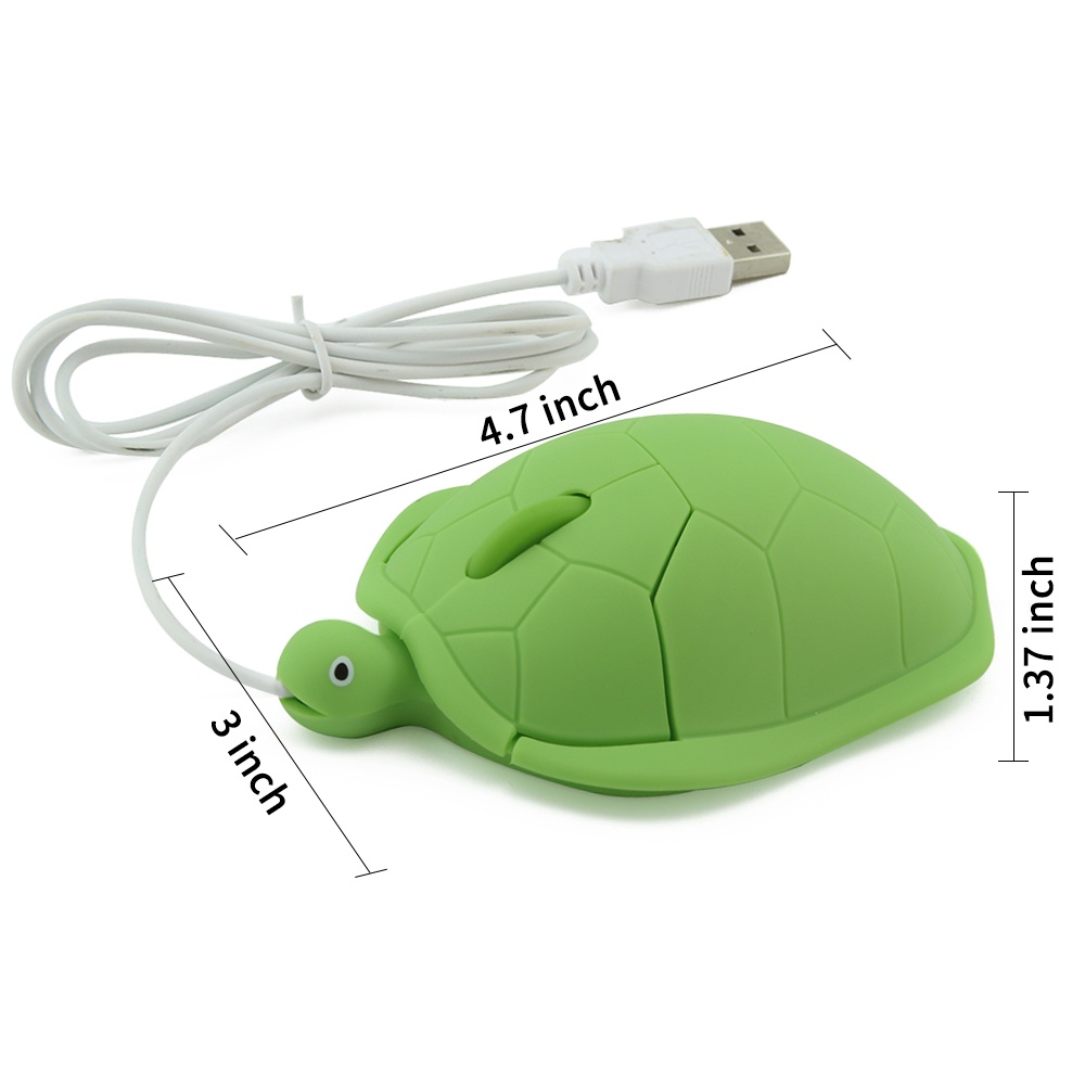 Chuột Máy Tính Có Dây USB 1600Dpi Hình Chú Rùa 3D Dễ Thương
