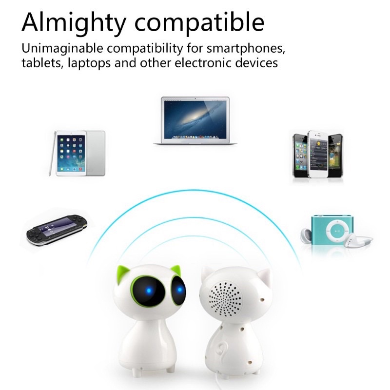 Loa Máy Tính mèo hồng Đa Phương Tiện Đầu Cắm 3.5mm