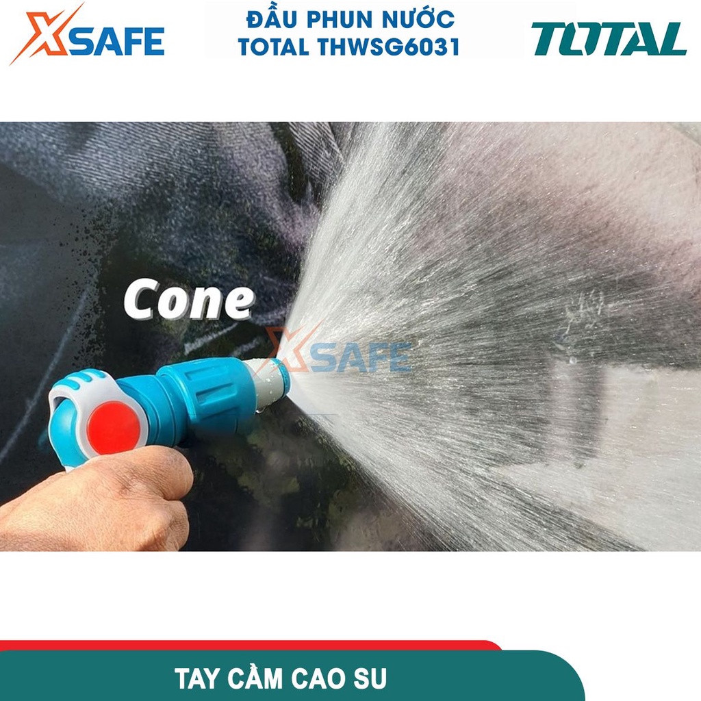 Vòi phun nước đa năng TOTAL THWSG6031 Vòi xịt tưới cây chỉnh 3 hướng, kiểu phun chỉnh dạng sương nhỏ thành luồng mạnh