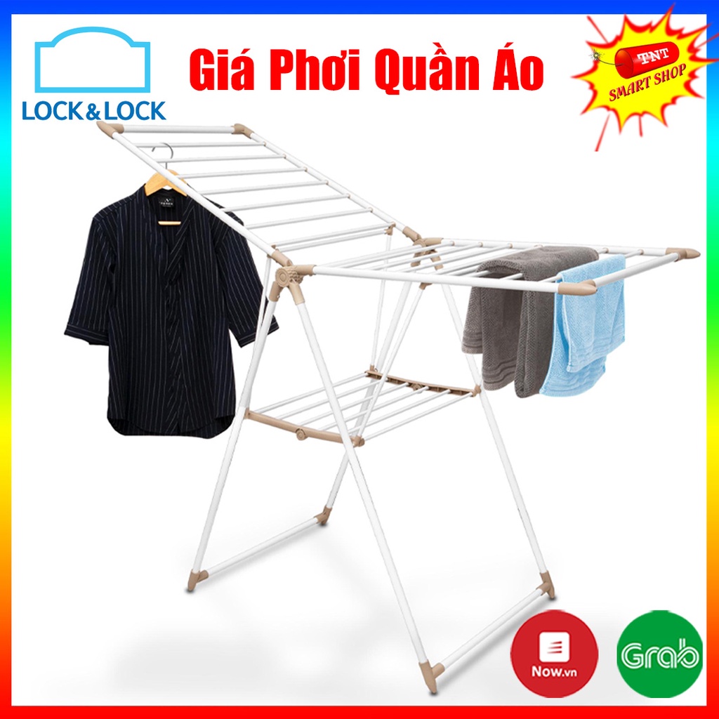 Giá Phơi Quần Áo Gấp Gọn Lock Lock ETM520F00202 , Giá Phơi Đồ Thông Minh Bằng Thép Carbon Nâng Hạ , Gấp Gọn Dễ Dàng