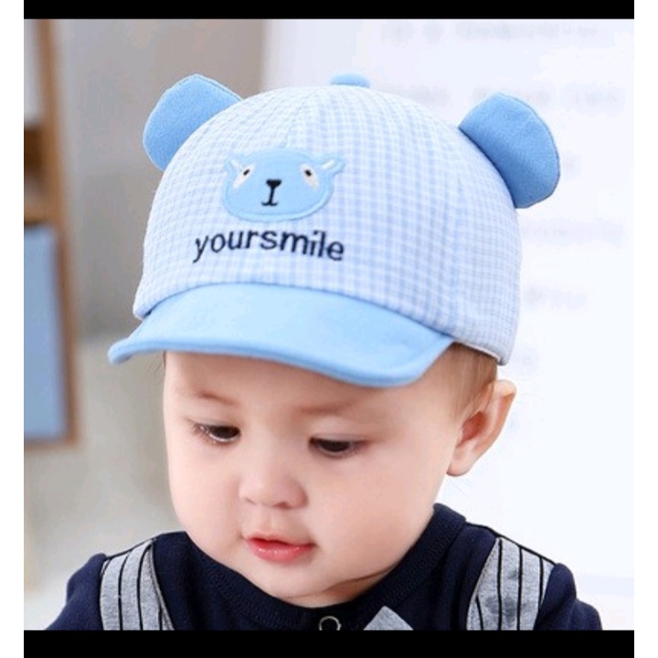 Mũ lưỡi trai kẻ sọc caro dễ thương thời trang cho bé