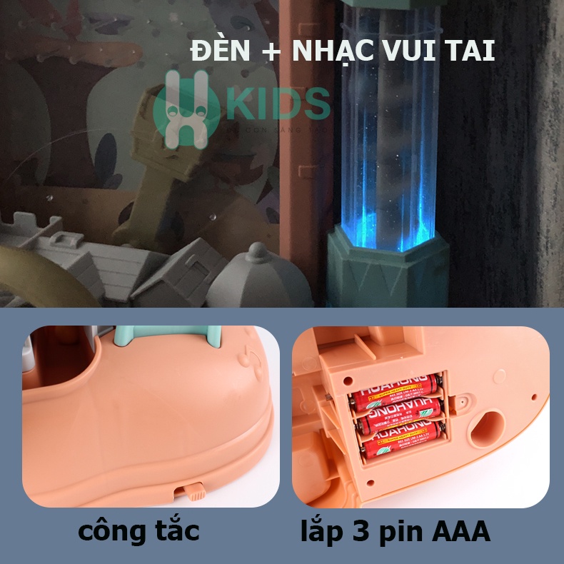 Máy bắt hạt đậu hình thần kỳ lâu đài, kèm vô lăng ô tô, có đèn có nhạc vui nhộn cho bé, đồ chơi giải trí pinball trẻ em