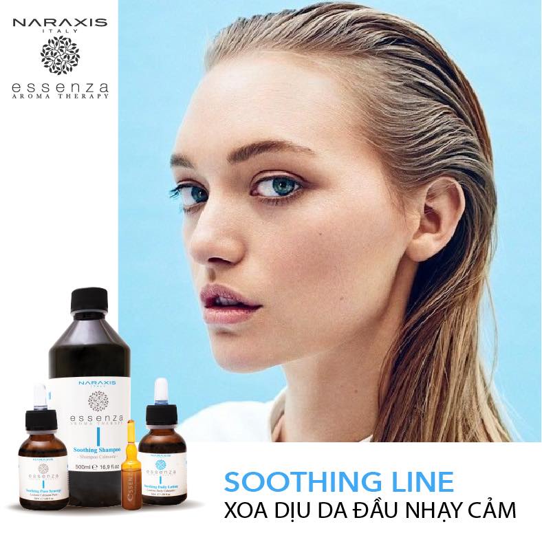 Dầu gội làm sạch, giảm ngứa rát, mụn đỏ trên da đầu Naraxis Essenza Aroma Therapy Soothing Shampoo 500ml