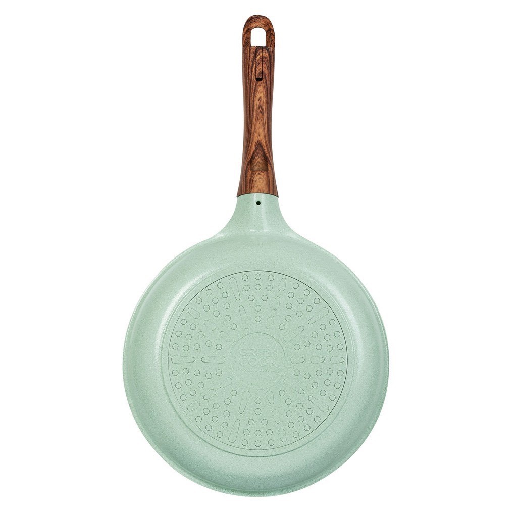 Chảo đúc đáy từ men đá chống dính 7 lớp Greencook GCP06 công nghệ chống trầy Hàn Quốc - Hàng chính hãng - KILA