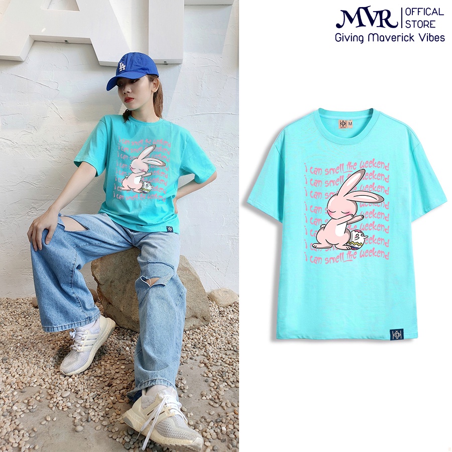 Ao Thun Nam Nữ In Hình Thỏ Hông Dabbing Nhảy chính hãng MVR Ulzzang TT1412