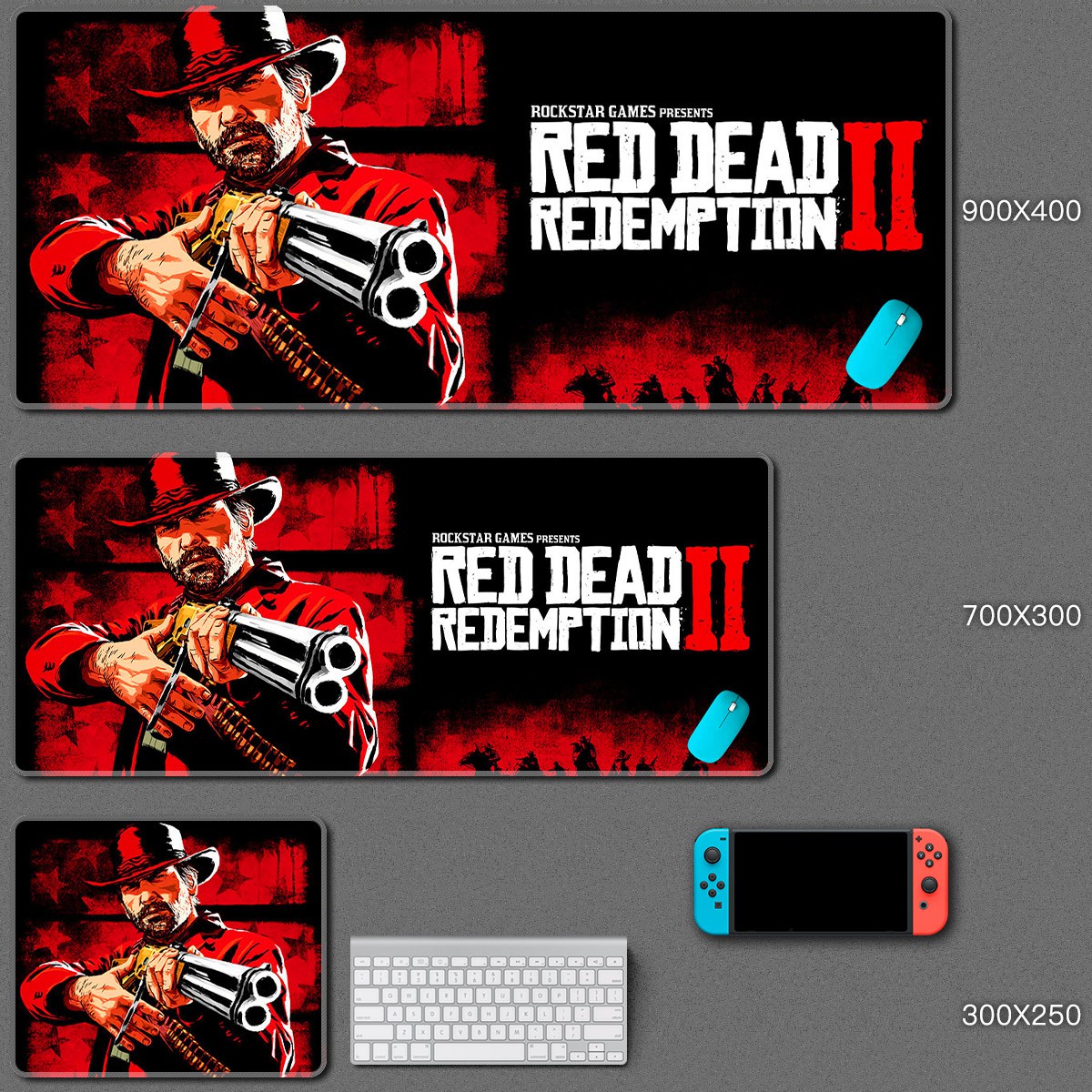 ♥❤❥Mouse Pad Red Dead Redemption Oversized Locking Keyboard Table Mat Van der Linde Help Family Portrait Game Peripheral