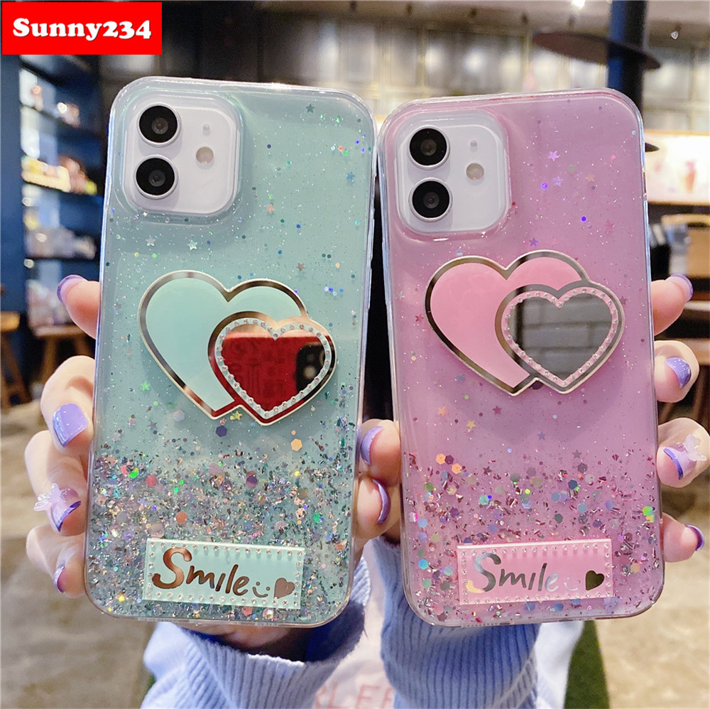 Ốp Lưng Kim Tuyến Nước Hình Trái Tim Cho Samsung A51 A71 A50 A50S A30S A10S A20S A10 A20 A30 M10 M30 S10 Note 10 Lite