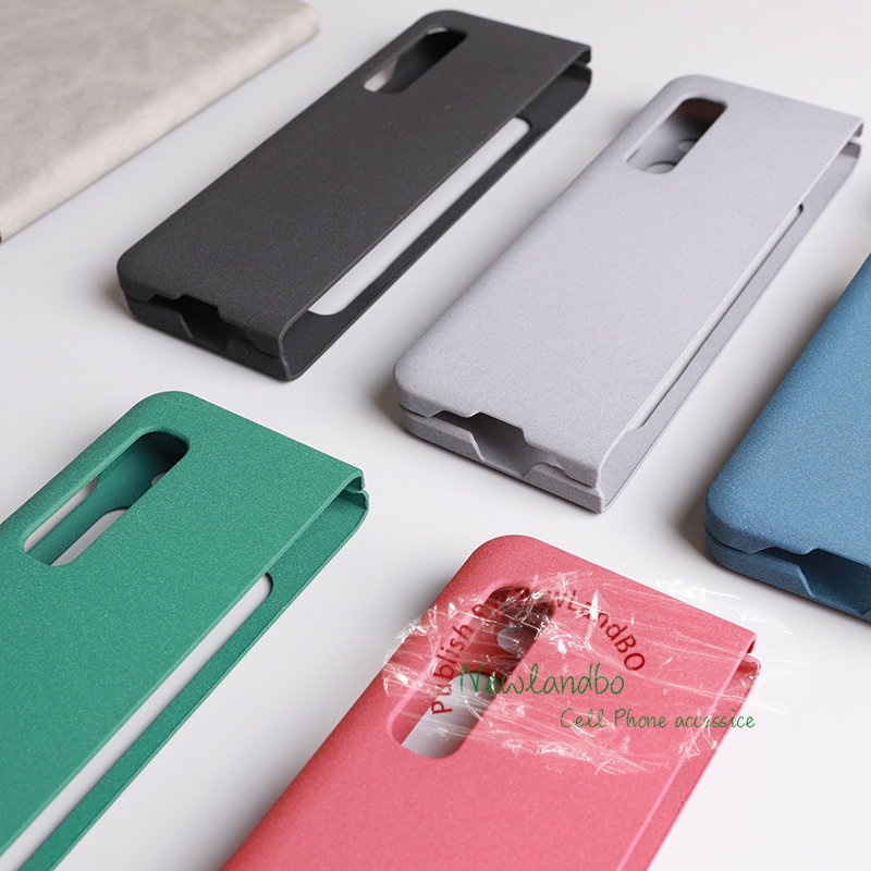 Ốp Điện Thoại Nhung Phối Vân Đá cobblestone Cho Samsung Glaxy Z fold 1 2 3 4 Fold4 Fold3 Fold2
