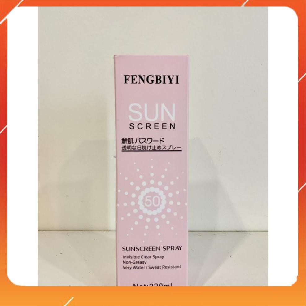 Kem chống nắng cho da mặt và toàn thân Sunscreen Spray Fengbiyi 220ml SPF50, giúp bảo vệ da khỏi các tác hại bên ngoài | BigBuy360 - bigbuy360.vn