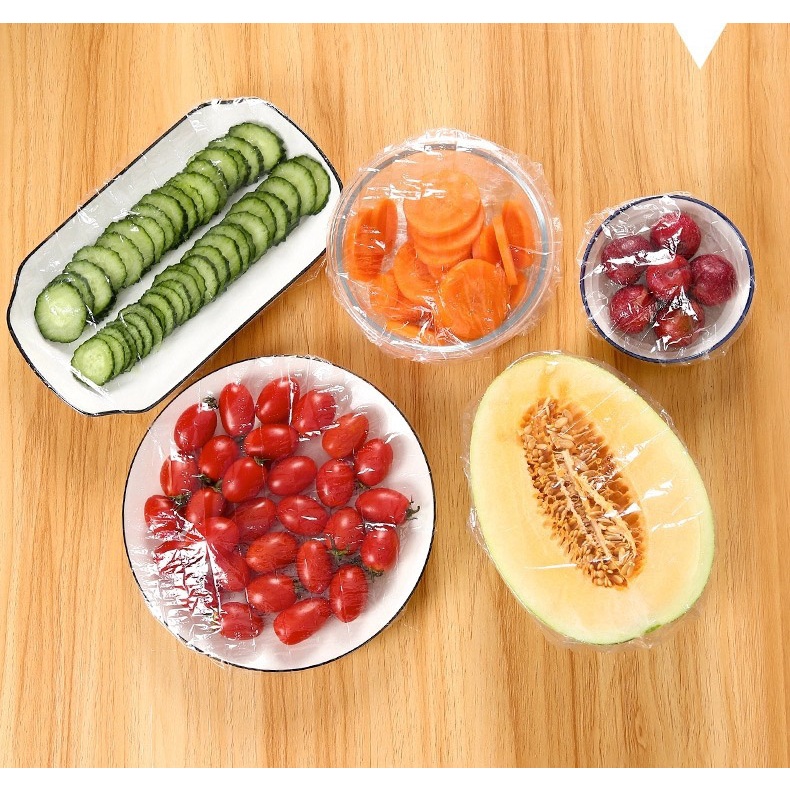 500 màng bọc thực phẩm có chun, túi bọc thức ăn bo chun co giãn, tái sử dụng, chất PE cao cấp an toàn - Homewares