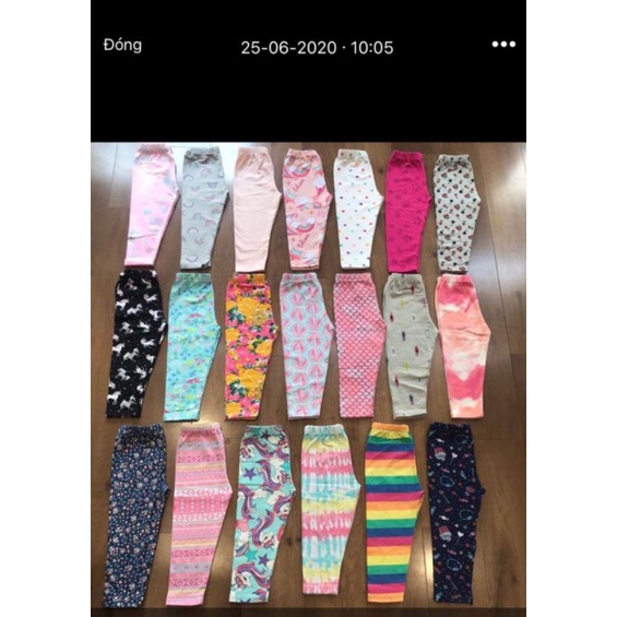 Quần legging bé gái xuất khẩu, chất cotton cao cấp thoáng mát cho bé