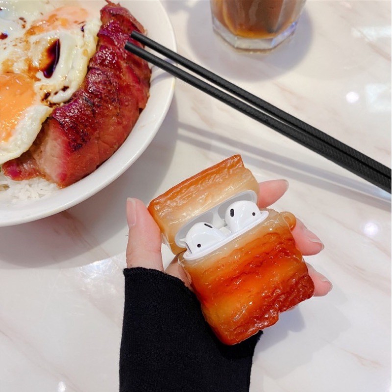 Case Airpod 1/2/pro Hình Miếng Thịt Kho Tàu