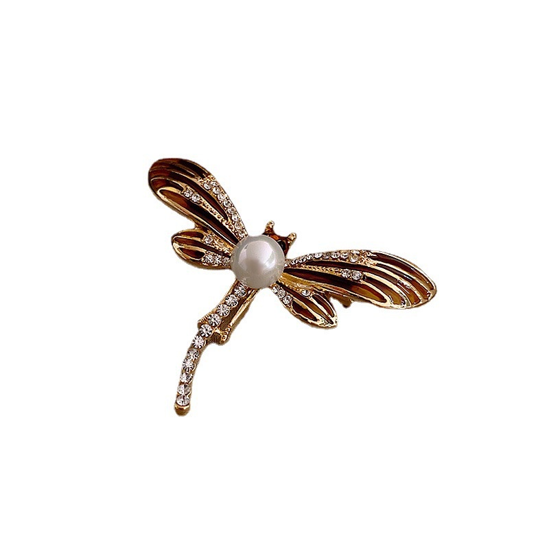 Ghim Cài Áo Hình Chuồn Chuồn Đính Ngọc Trai Cao Cấp Dễ Thương Dành Cho Nam Nữ