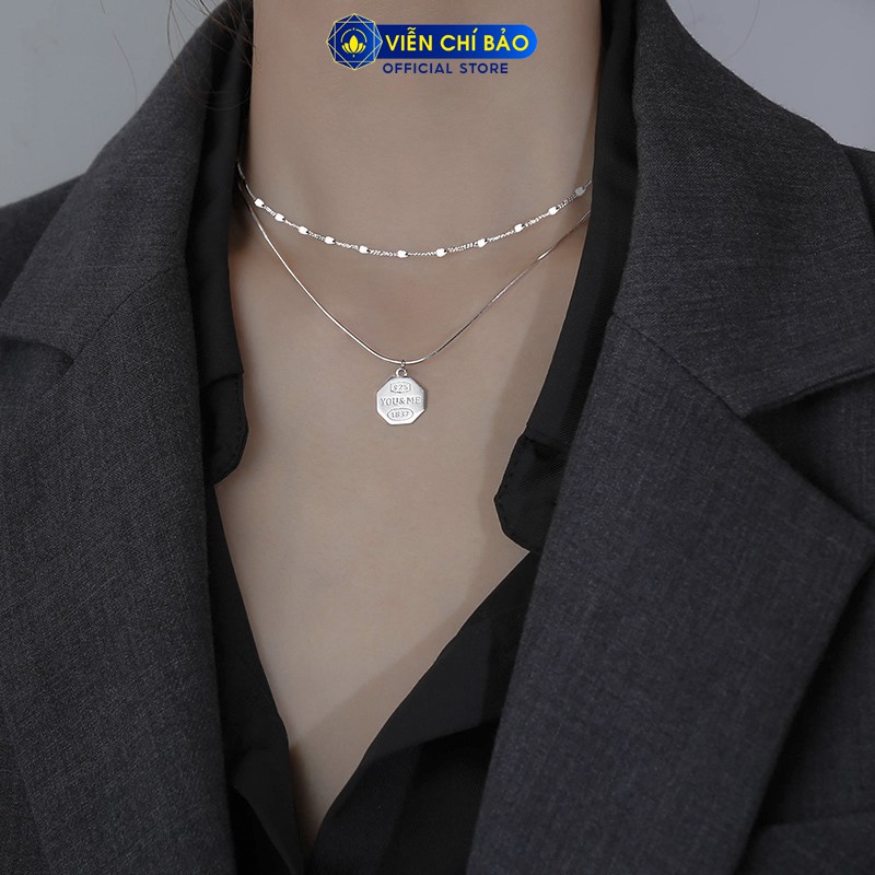 Dây chuyền bạc nữ You &amp; Me chất liệu bạc Thái 925 thời trang phụ kiện trang sức nữ thương hiệu Viễn Chí Bảo D000182