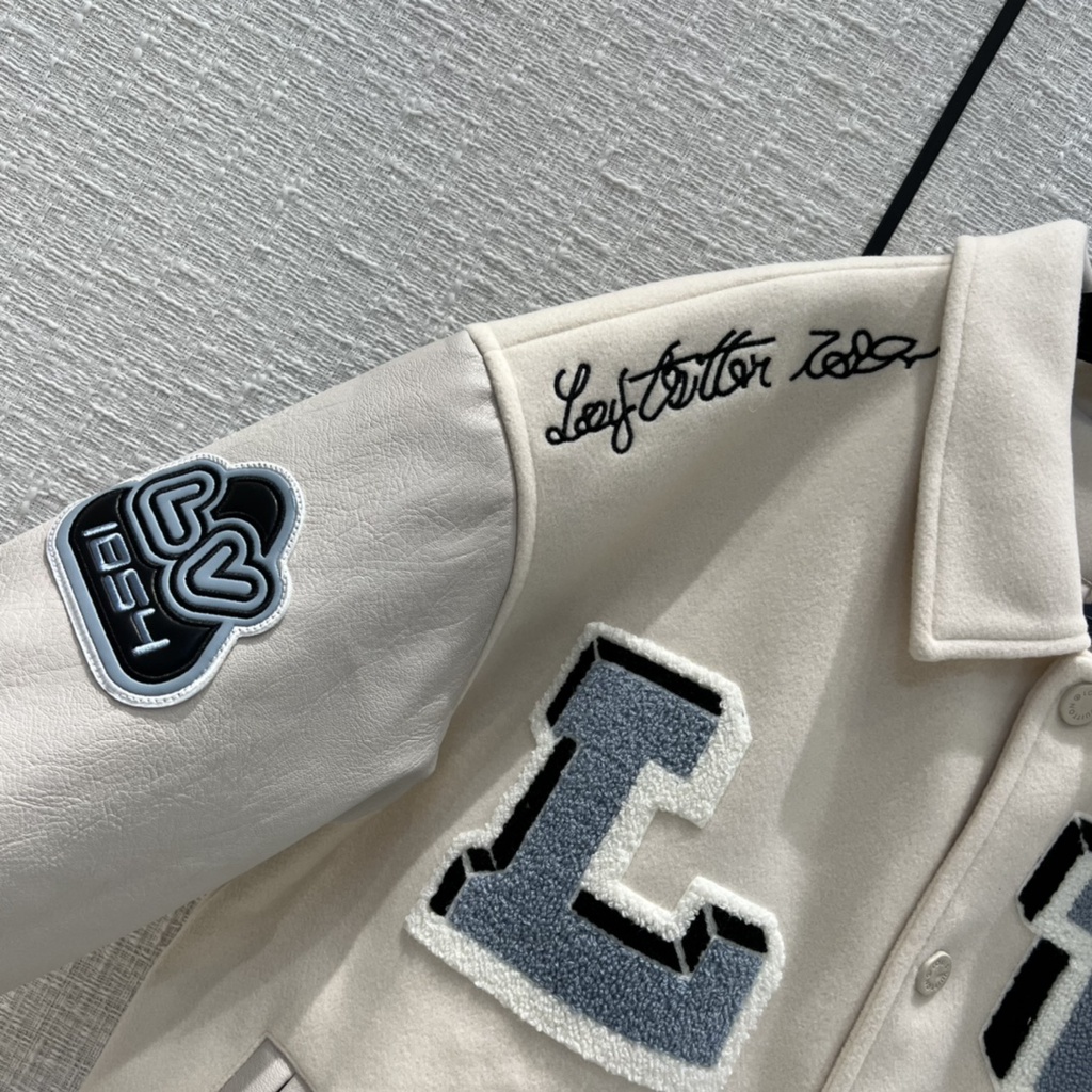 Áo khoác bóng chày nữ thời trang cao cấp Louis Vuitton LV họa tiết thêu độc đáo