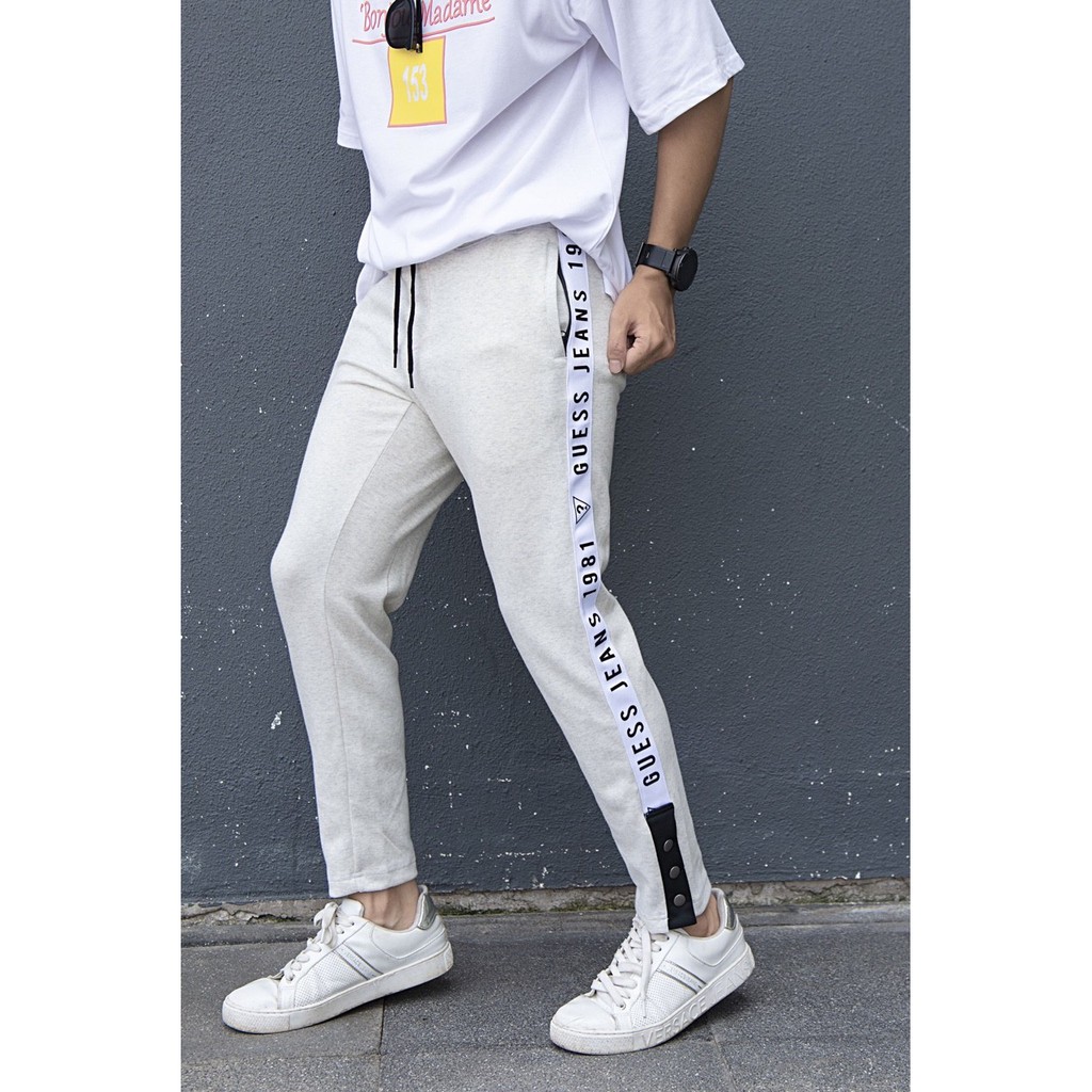 Quần nỉ nam dài đên mắt cá chân, chất liệu BC dày, mặt trái dệt chéo, quần cotton co dãn 2 chiều