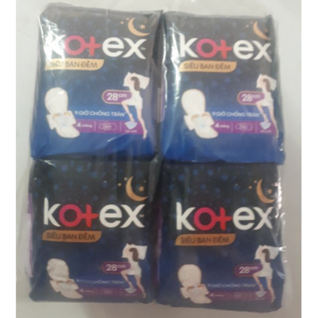Lốc 8 gói kotex  siêu ban đêm 28cm