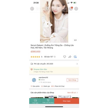 Serum Dakami Dưỡng Ẩm Trắng Da - Chống Lão Hóa mờ  nám, tàn nhang