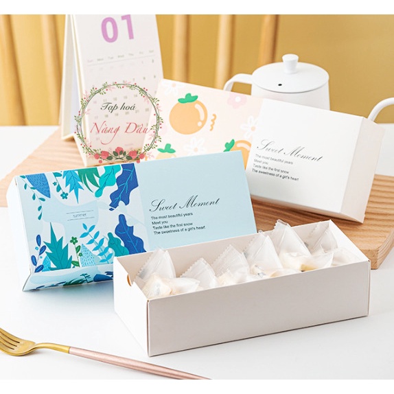 Hộp giấy đựng bánh quy, bánh dứa, trung thu nhỏ gọn