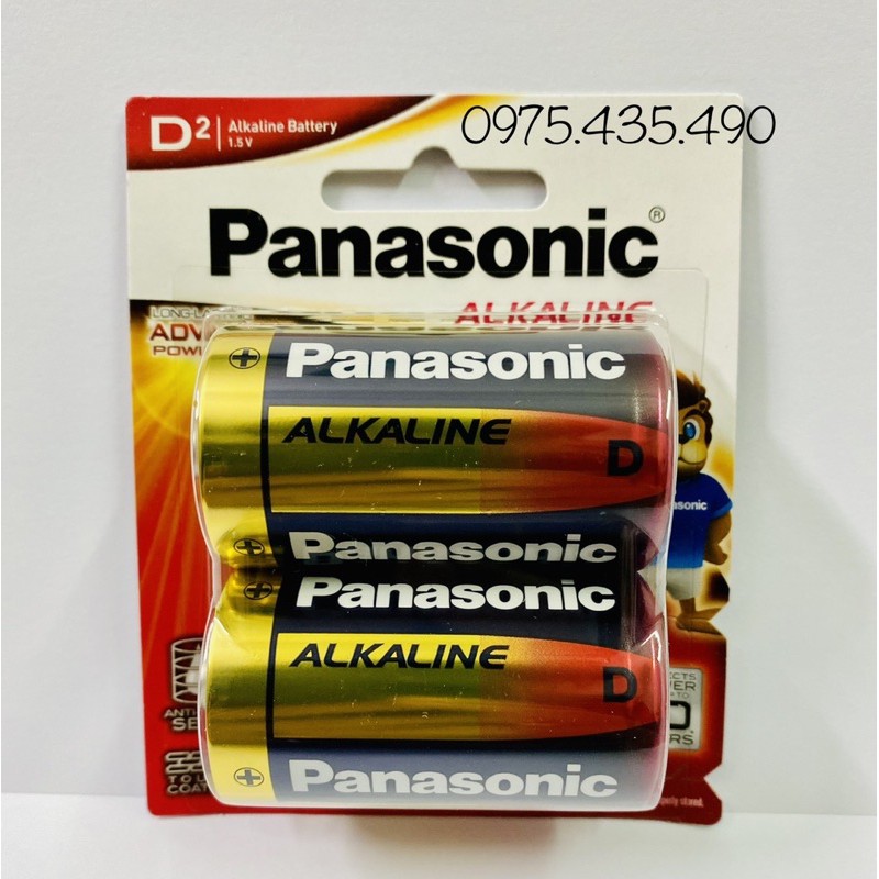 Vỉ 2 Viên Pin Đại Alkaline Panasonic LR20T/2B Made in Japan