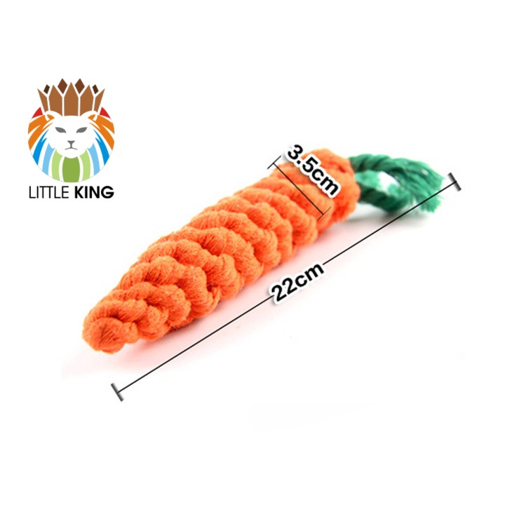 Đồ chơi cho chó gặm hình củ cà rốt chất liệu dây thừng Little King pet shop