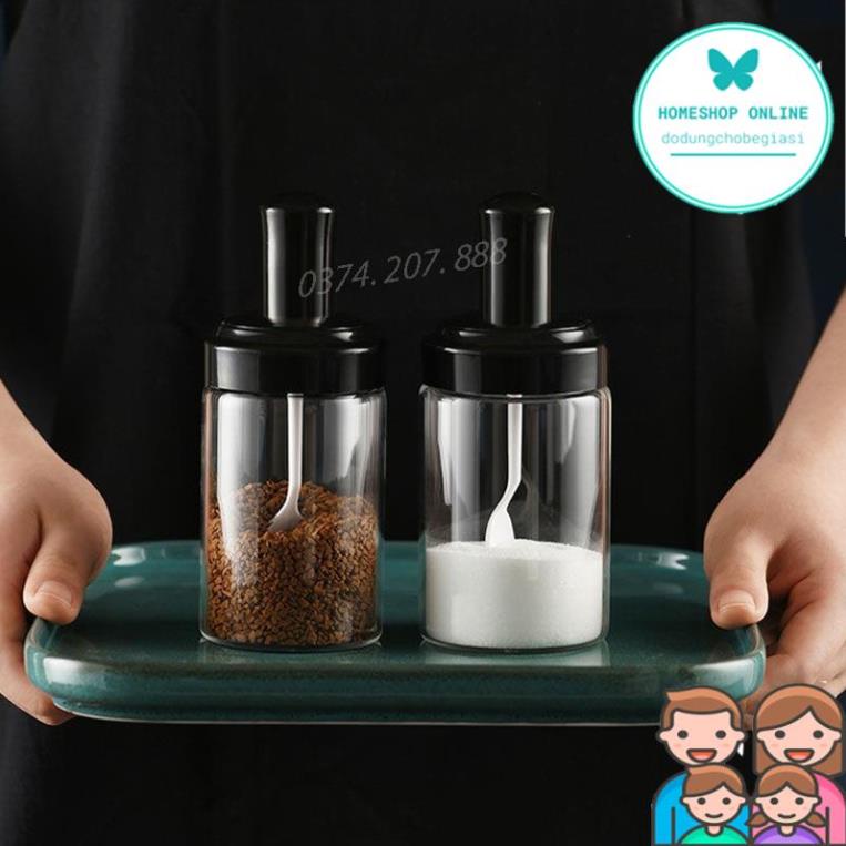 Hũ Đựng Gia Vị, Lọ Đựng Gia Vị Thủy Tinh Kèm Muỗng Tiện Lợi Gọn gàng Bán Giá Sỉ HOME SHOP ONLINE
