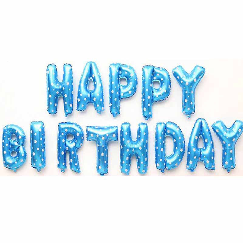 Bong bóng nhôm chữ Happy Birthday cỡ 40.64cm để trang trí tiệc sinh nhật