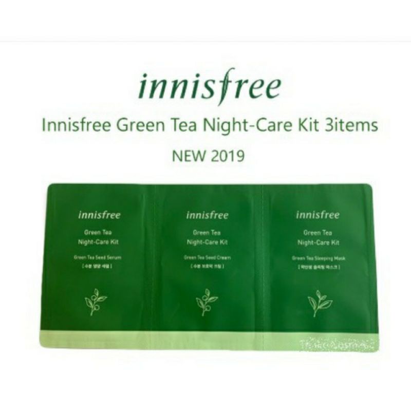 Set 3 sample dưỡng da ban đêm Innisfree Green Tea Night - care kit