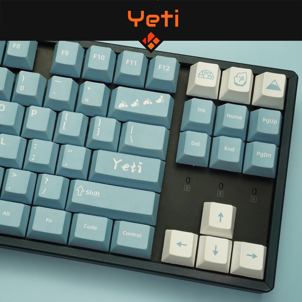 Keycap GMK Yeti Clone - profile CHERRY - keycap PBT - Dyesub - 129 nút cho bàn phím cơ Leopold, IKBC, Edra, RK, Dareu