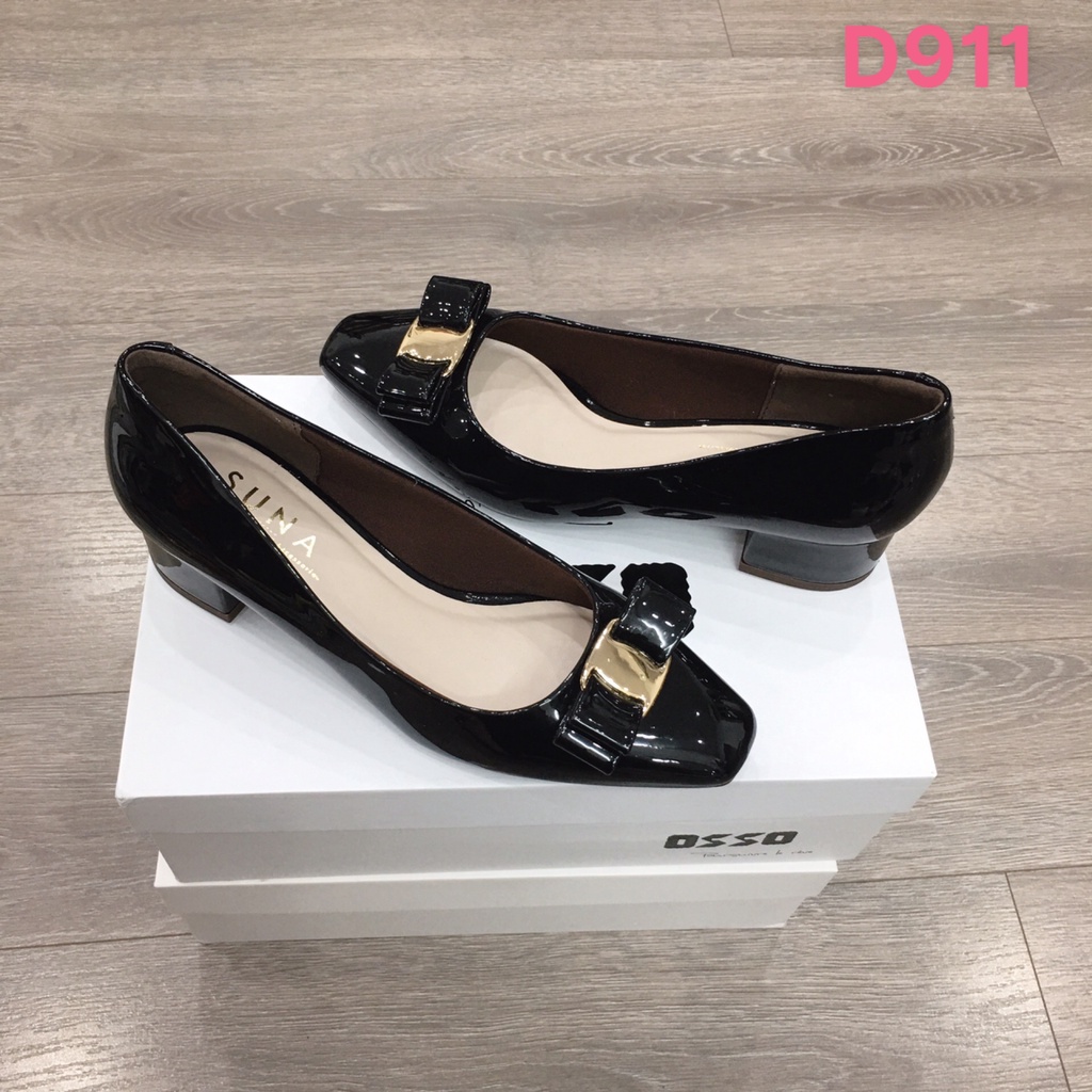 Giày cao gót nơ mũi vuông 3cm - D911
