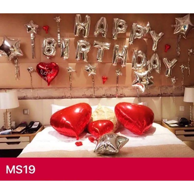 SET BÓNG SINH NHẬT TRÁI TIM LÃNG MẠN (MS19)