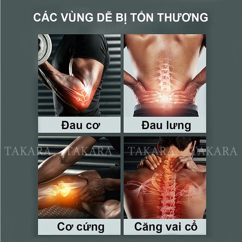 Súng Massage Cầm Tay , Máy Mát Xa Trị Liệu Toàn Thân TAKARA Với 4 Đầu Massage Và 32 Cấp Độ BH 12 Tháng KH515