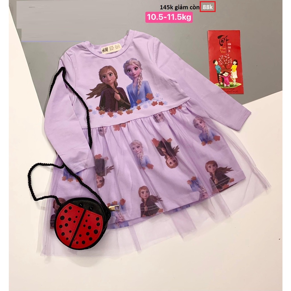 Váy dài tay thu đông bé gái lẻ size