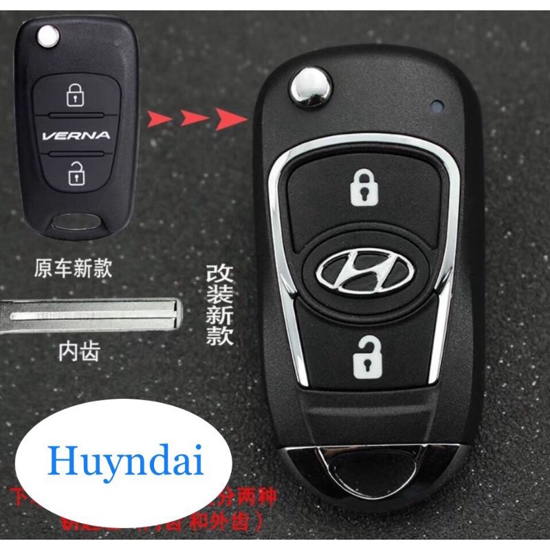 Vỏ chìa khoá độ gập xe Huyndai ( mẫu mới )