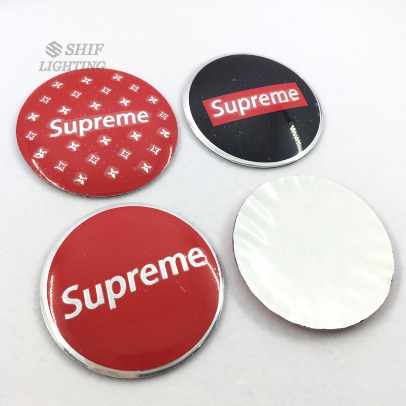 Decal dán mâm xe hơi hình Logo Supreme