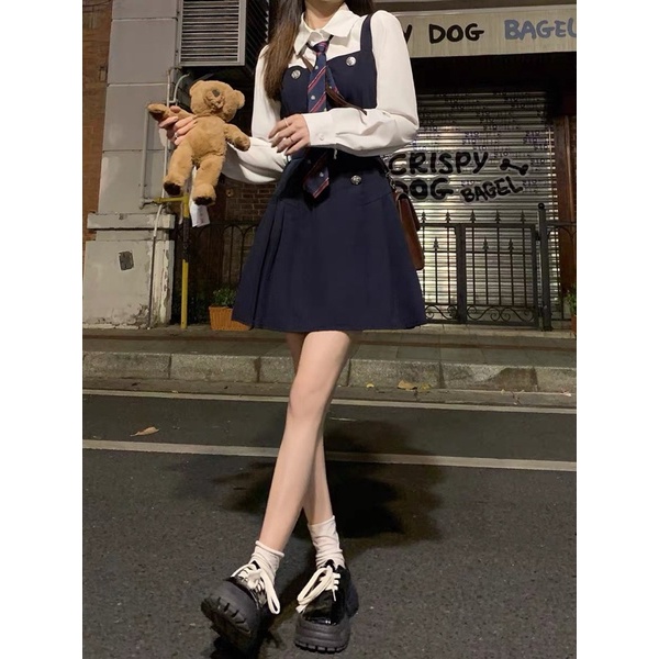 TKLIHN Set váy VEST ulzzang phong cách HỌC SINH HÀN QUỐC hot TREND 2022