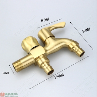 [Bigsellers] Vòi nước lạnh đôi bằng đồng có đầu cấp nước máy giặt rất tiện dụng