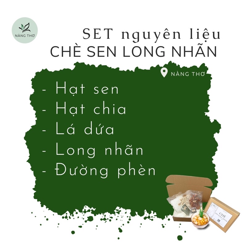 Set chè sen long nhãn tự nấu (Set lớn 30 chén) tặng kèm công thức