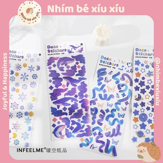 Sticker confetti hologram Infeel.me CÁ VOI hình dán ribbon trang trí Polcos idol VT272