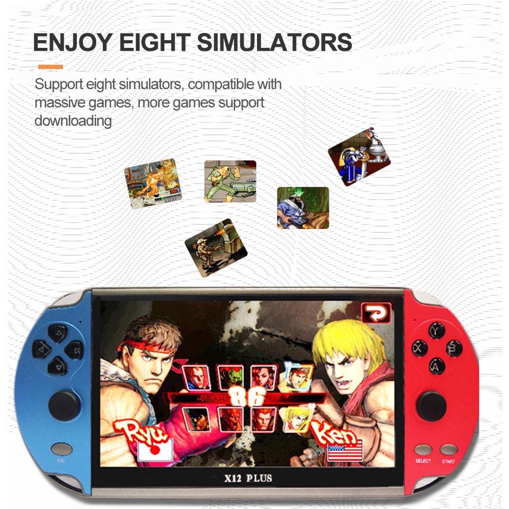 Máy Chơi Game X12 Plus - Pro Max -Màn Hình Full HD - 7.1 Inch- Tích Hợp 20.000 Trò - Xem Phim,Nghe Nhạc - Có Sẵn Thẻ Nhớ | BigBuy360 - bigbuy360.vn