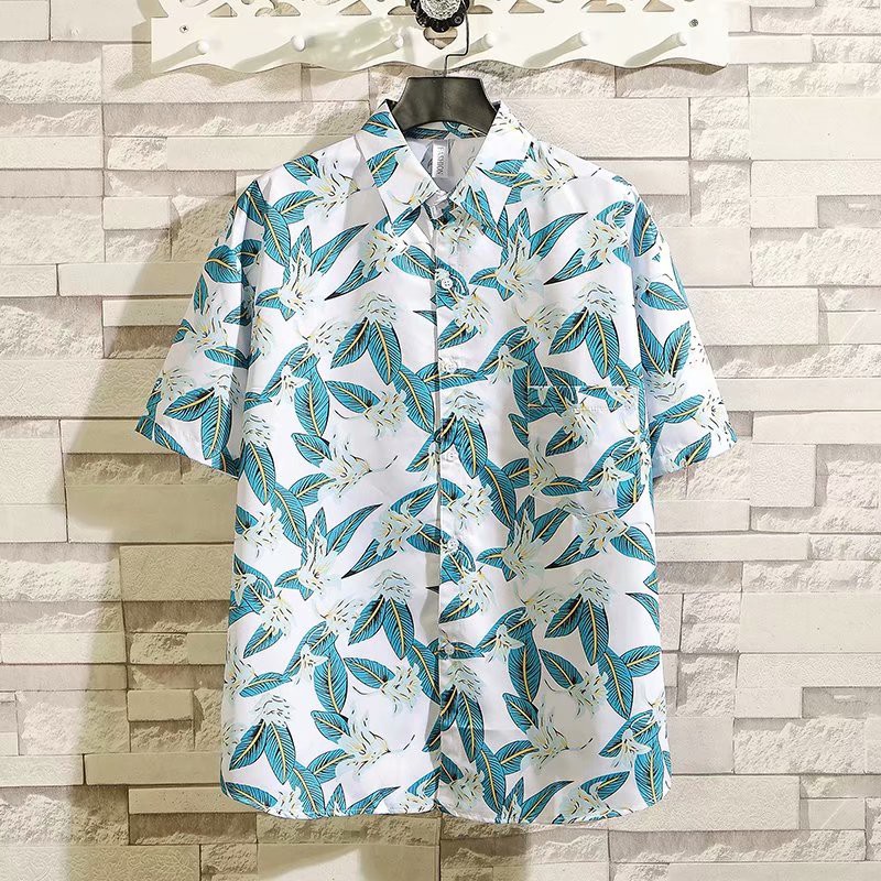 Set Áo Sơ Mi Tay Ngắn Kèm Quần short Thời Trang Biển Cho Nam