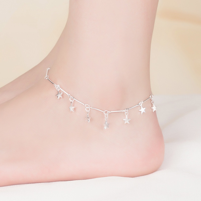 Bộ lắc tay lắc chân nhiều sao bạc S925 - LTC43
