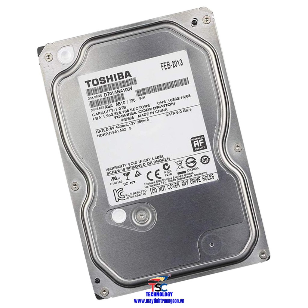 Ổ cứng Toshiba HDD 1Tb 1000Gb | Dùng Cho Máy Tính Bàn - Chính Hãng Bảo Hành 24 Tháng